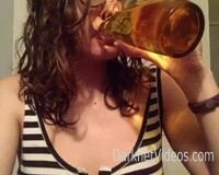 Toilet slut pisses into a glass and drinks it